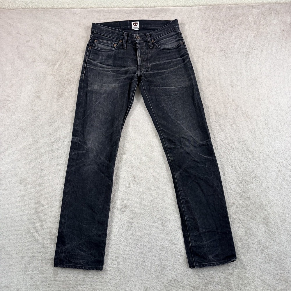 Tellason Japanese Selvedge Slim Tapered Jeans in Faded Black Men 28x30 Ladbroke